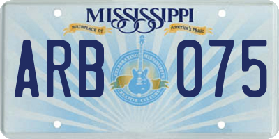 MS license plate ARB075