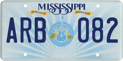 MS license plate ARB082