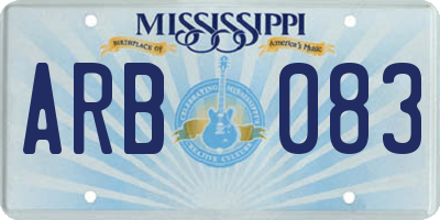 MS license plate ARB083