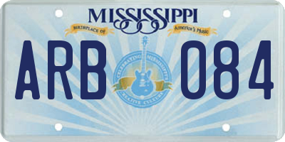 MS license plate ARB084