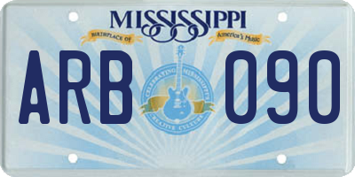 MS license plate ARB090