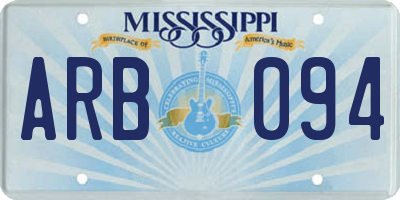 MS license plate ARB094