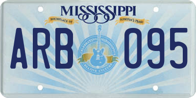 MS license plate ARB095