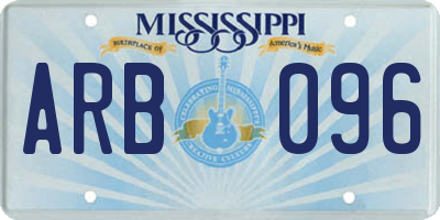 MS license plate ARB096
