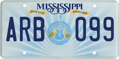 MS license plate ARB099