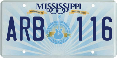 MS license plate ARB116