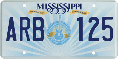 MS license plate ARB125