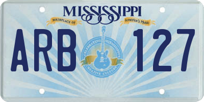 MS license plate ARB127