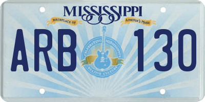 MS license plate ARB130
