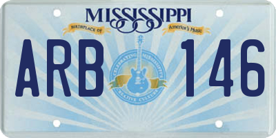 MS license plate ARB146