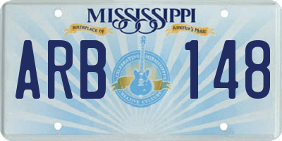 MS license plate ARB148
