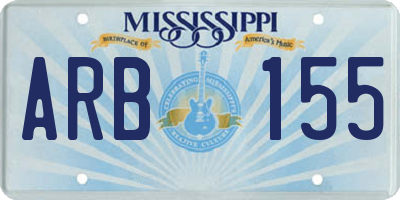 MS license plate ARB155