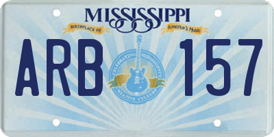 MS license plate ARB157