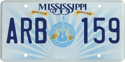 MS license plate ARB159
