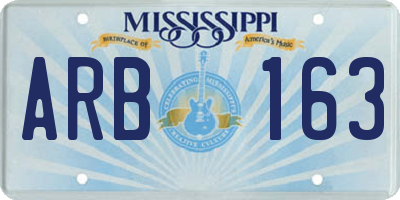 MS license plate ARB163
