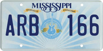 MS license plate ARB166