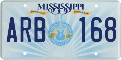 MS license plate ARB168
