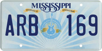 MS license plate ARB169