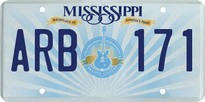 MS license plate ARB171