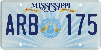 MS license plate ARB175