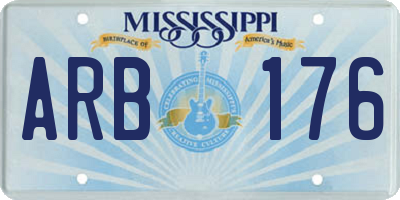 MS license plate ARB176