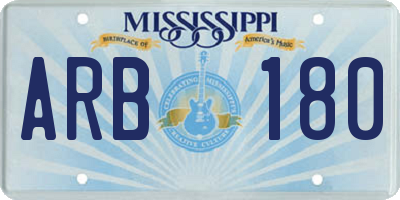 MS license plate ARB180