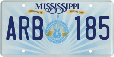 MS license plate ARB185