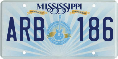 MS license plate ARB186