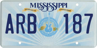 MS license plate ARB187
