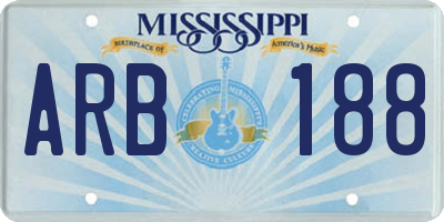 MS license plate ARB188