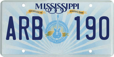 MS license plate ARB190