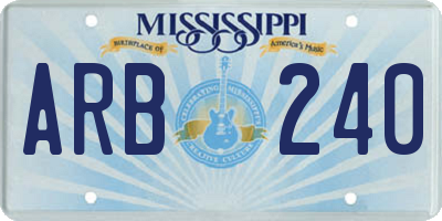 MS license plate ARB240