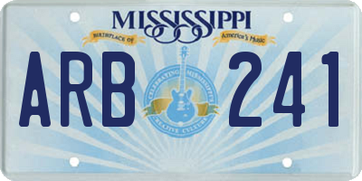 MS license plate ARB241
