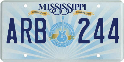 MS license plate ARB244
