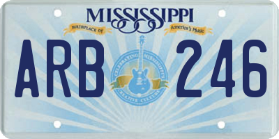 MS license plate ARB246