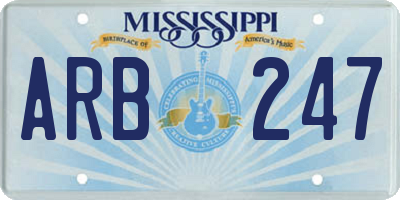 MS license plate ARB247