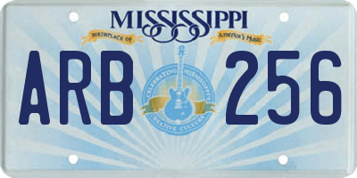 MS license plate ARB256