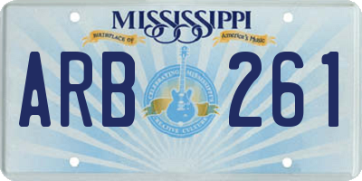 MS license plate ARB261