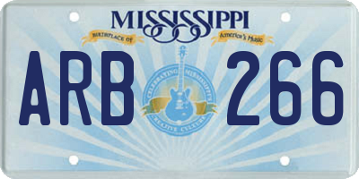 MS license plate ARB266