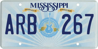 MS license plate ARB267