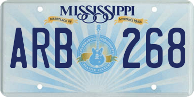 MS license plate ARB268