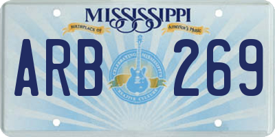 MS license plate ARB269