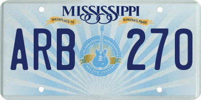 MS license plate ARB270