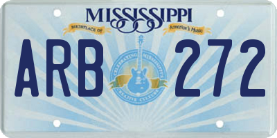 MS license plate ARB272