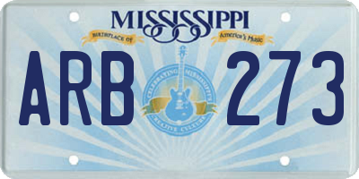MS license plate ARB273