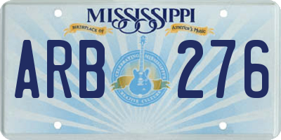 MS license plate ARB276
