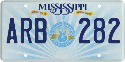 MS license plate ARB282