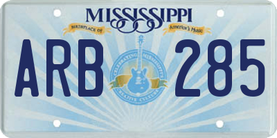 MS license plate ARB285