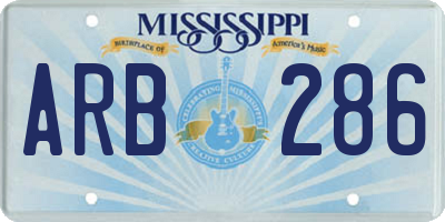 MS license plate ARB286