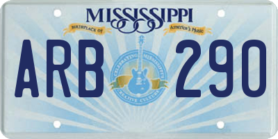 MS license plate ARB290